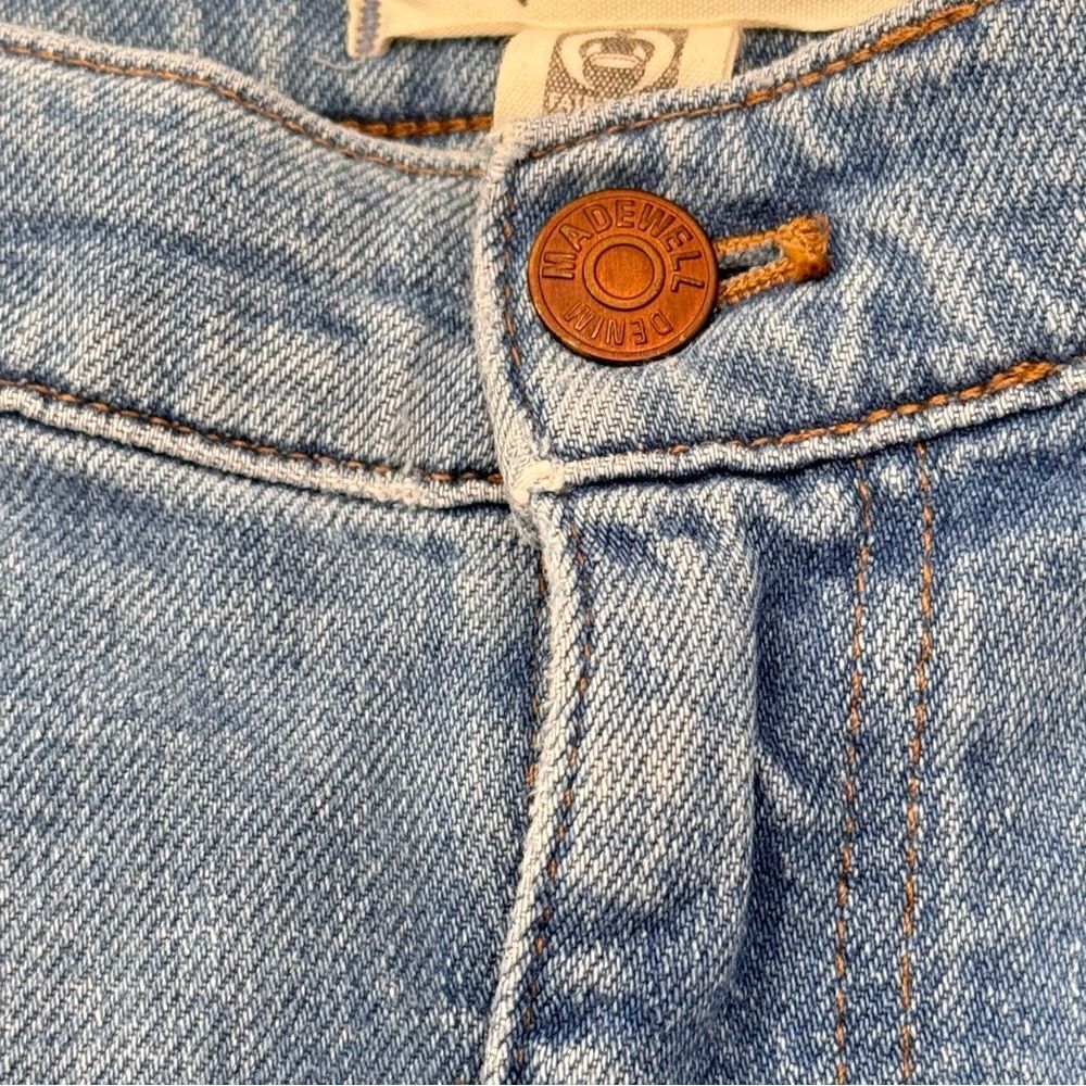 Madewell High Rise Slim Boyjean Blue Wash Distressed Jeans  Sz 32 - Picture 8 of 13